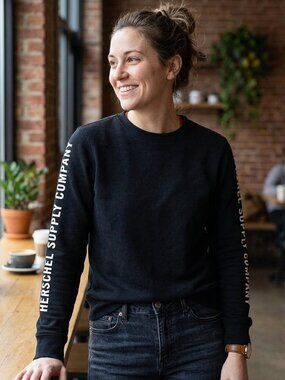 Herschel Supply Company Crewneck Womens Sweatshirt size small Black